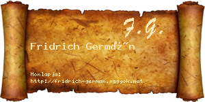 Fridrich Germán névjegykártya